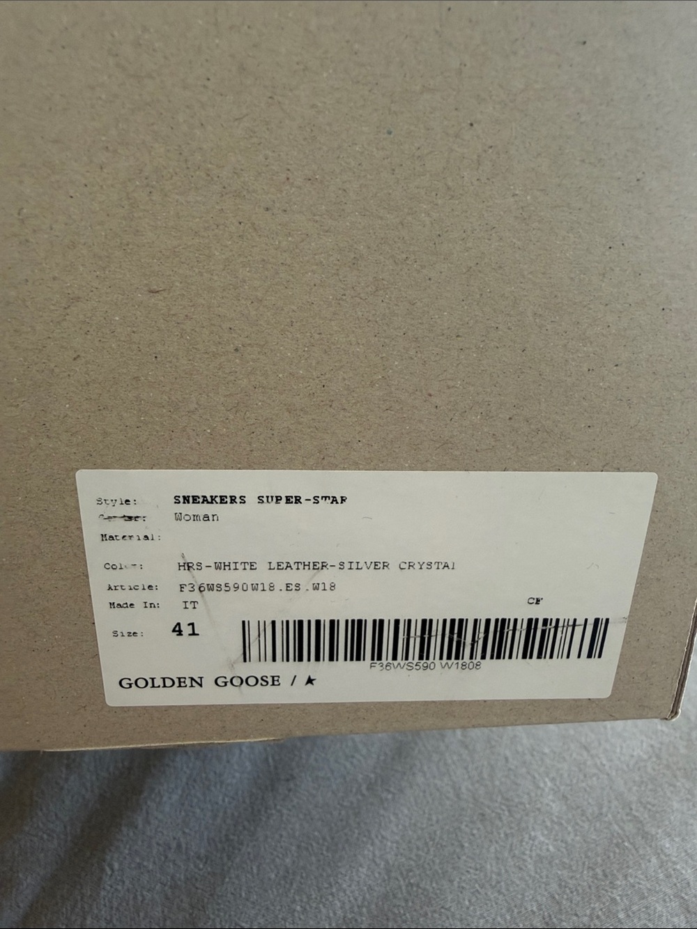 Golden Goose White Sneakers with Silver Swarovski Crystal Star - Picture 10 of 10